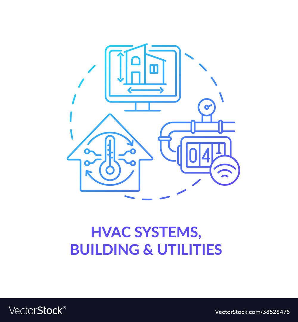 Hvac systems buildings and utilities concept icon Vector Image