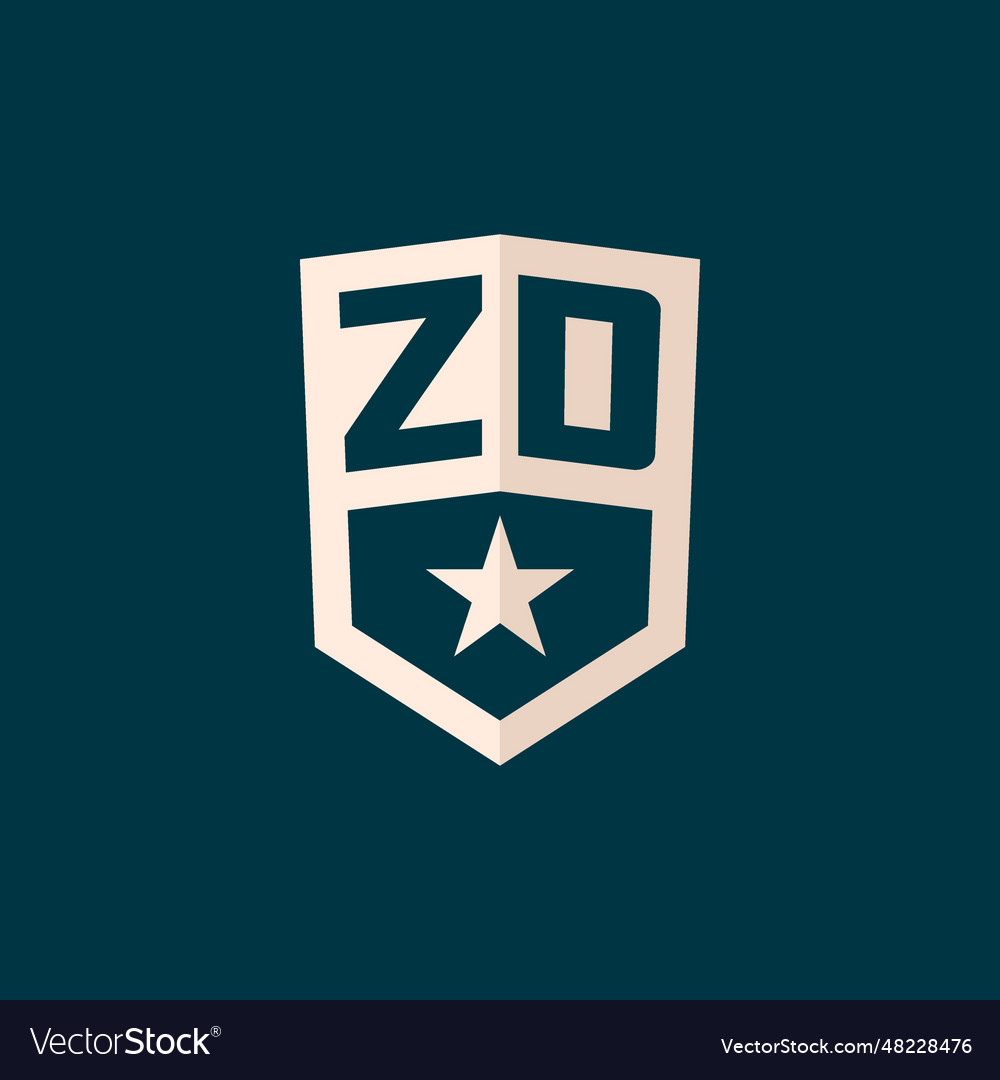 Initial zd logo star symbol mit einfach vector image Initial zd logo star symbol mit einfach