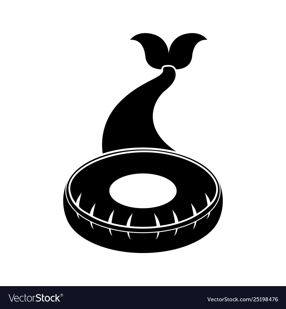 Isolated pool float with mermaid tail icon