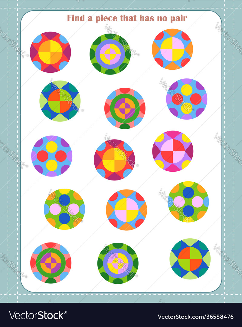 Logic game for children find which shape is unpa Vector Image Logic game for children find which shape is unpa