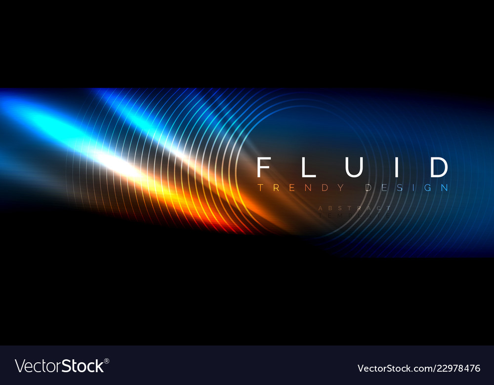 Neon glowing fluid wave lines magic energy space