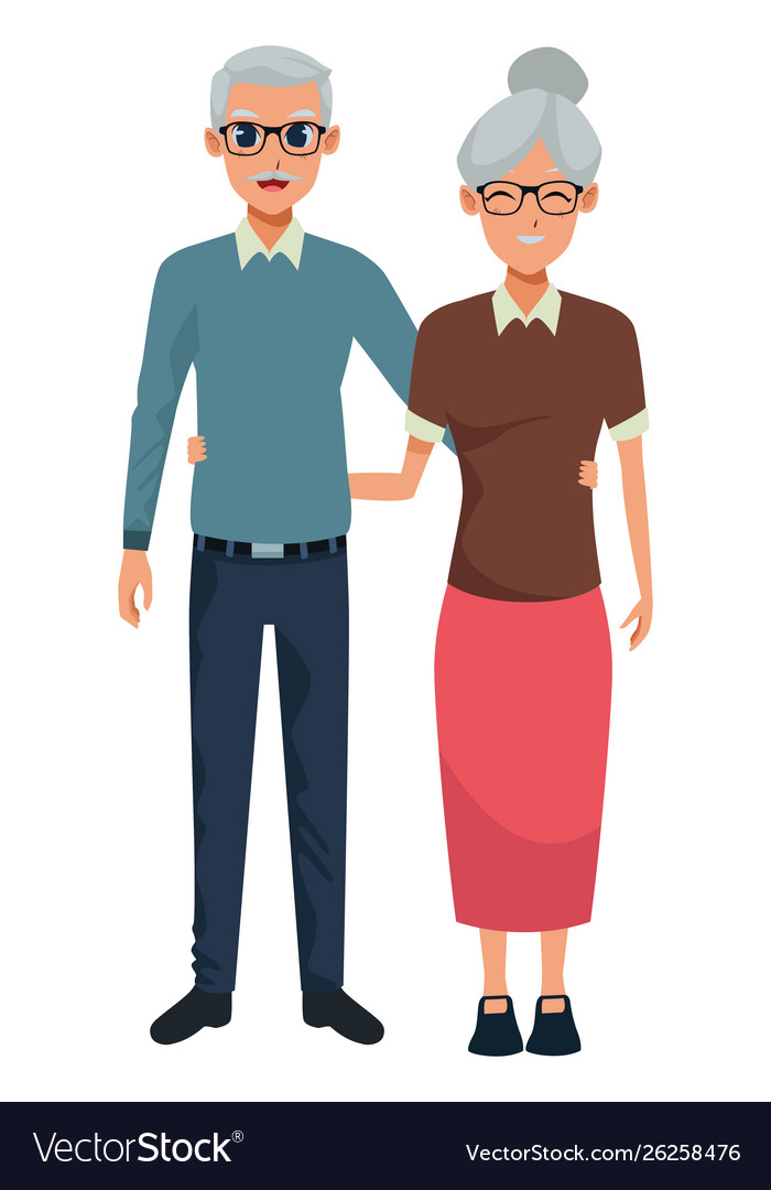 Old people smiling and happy Royalty Free Vector Image