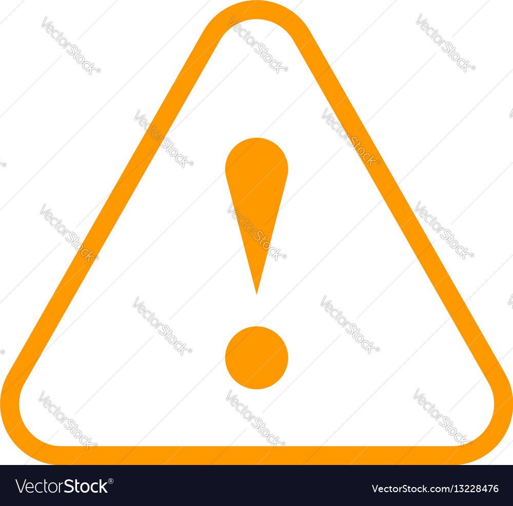 Orange triangle exclamation mark icon warning sign