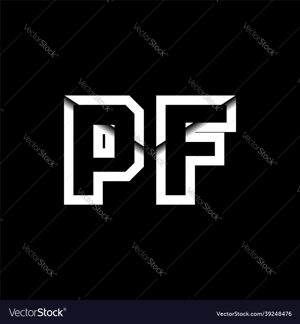 Pf monogram envelope shape style Vector Image Pf monogram envelope shape style