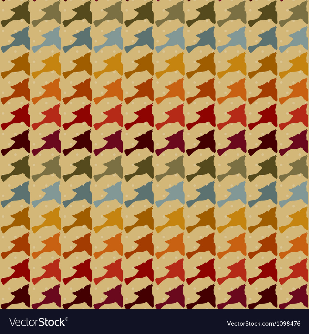 Seamless pattern with birds in retro style