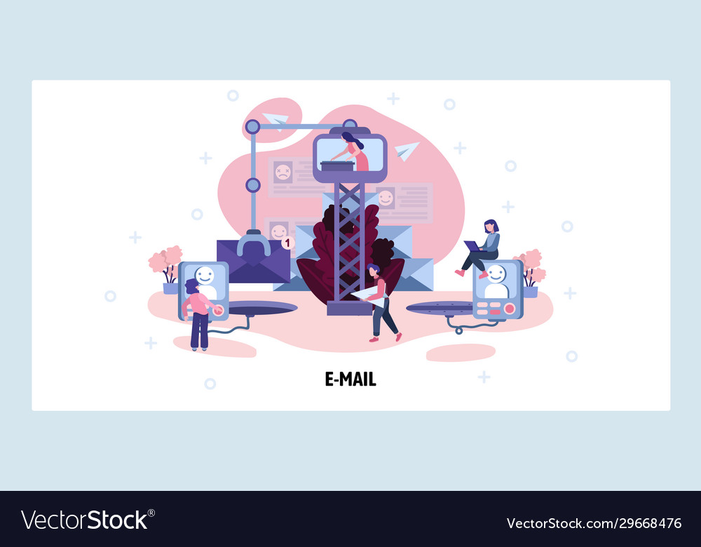 Send and receive email concept new message vector image Send and receive email concept new message