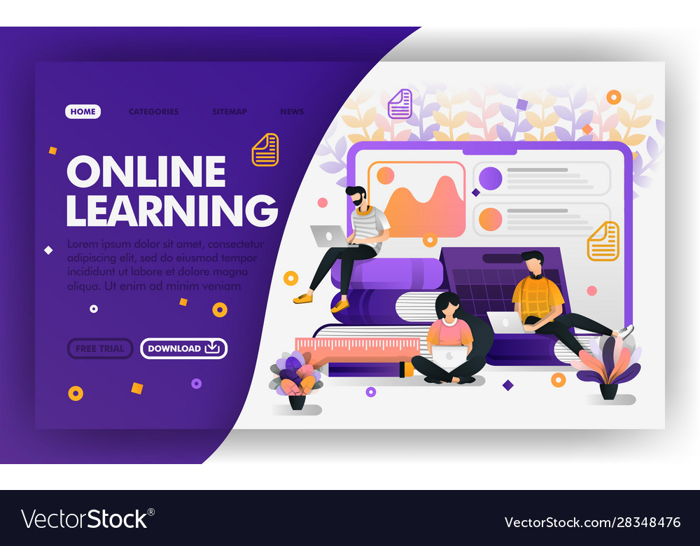 Student studying with internet web concept