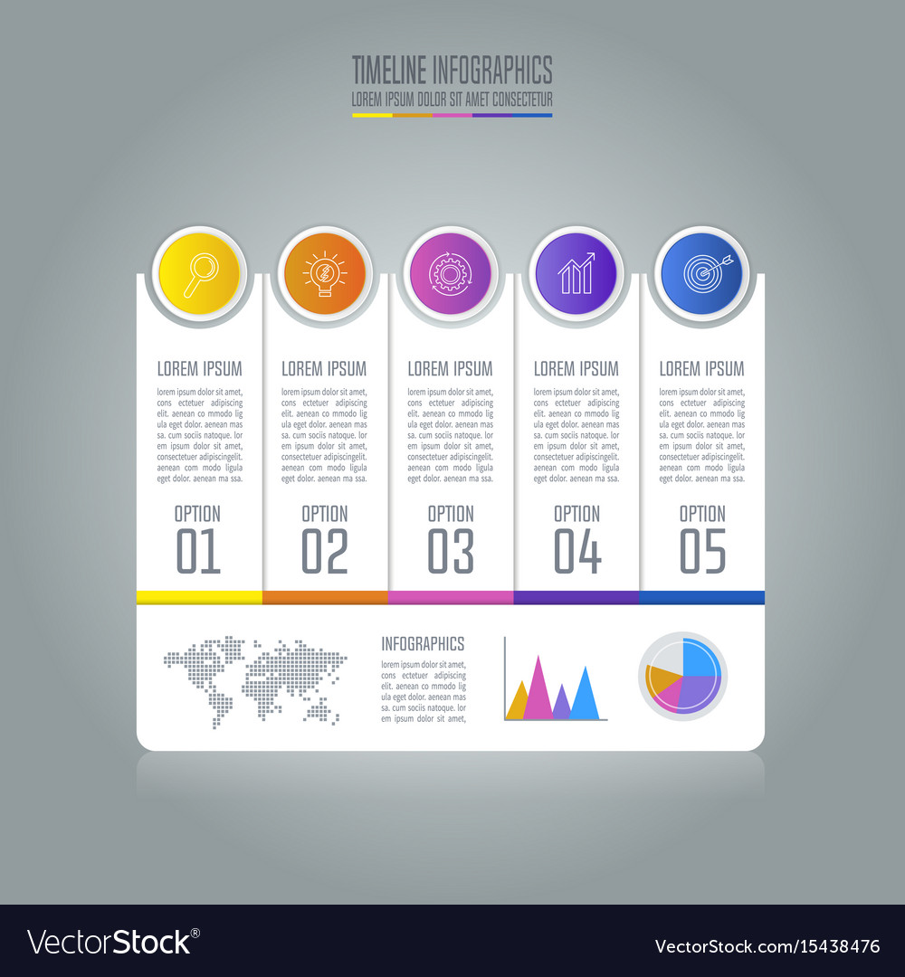 Timeline infographic business concept with 5 Vector Image