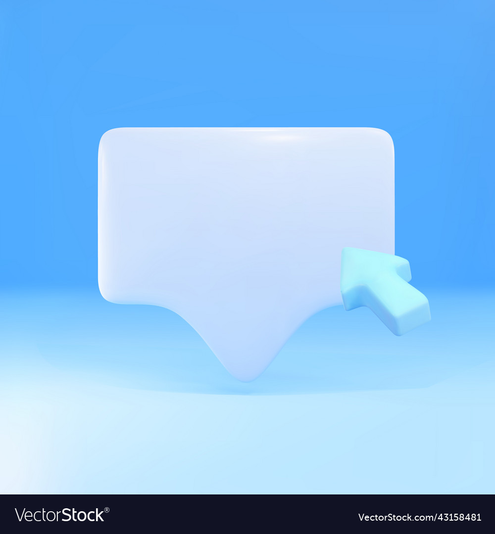 3d speech bubble message and realistic arrow vector image 3d speech bubble message and realistic arrow