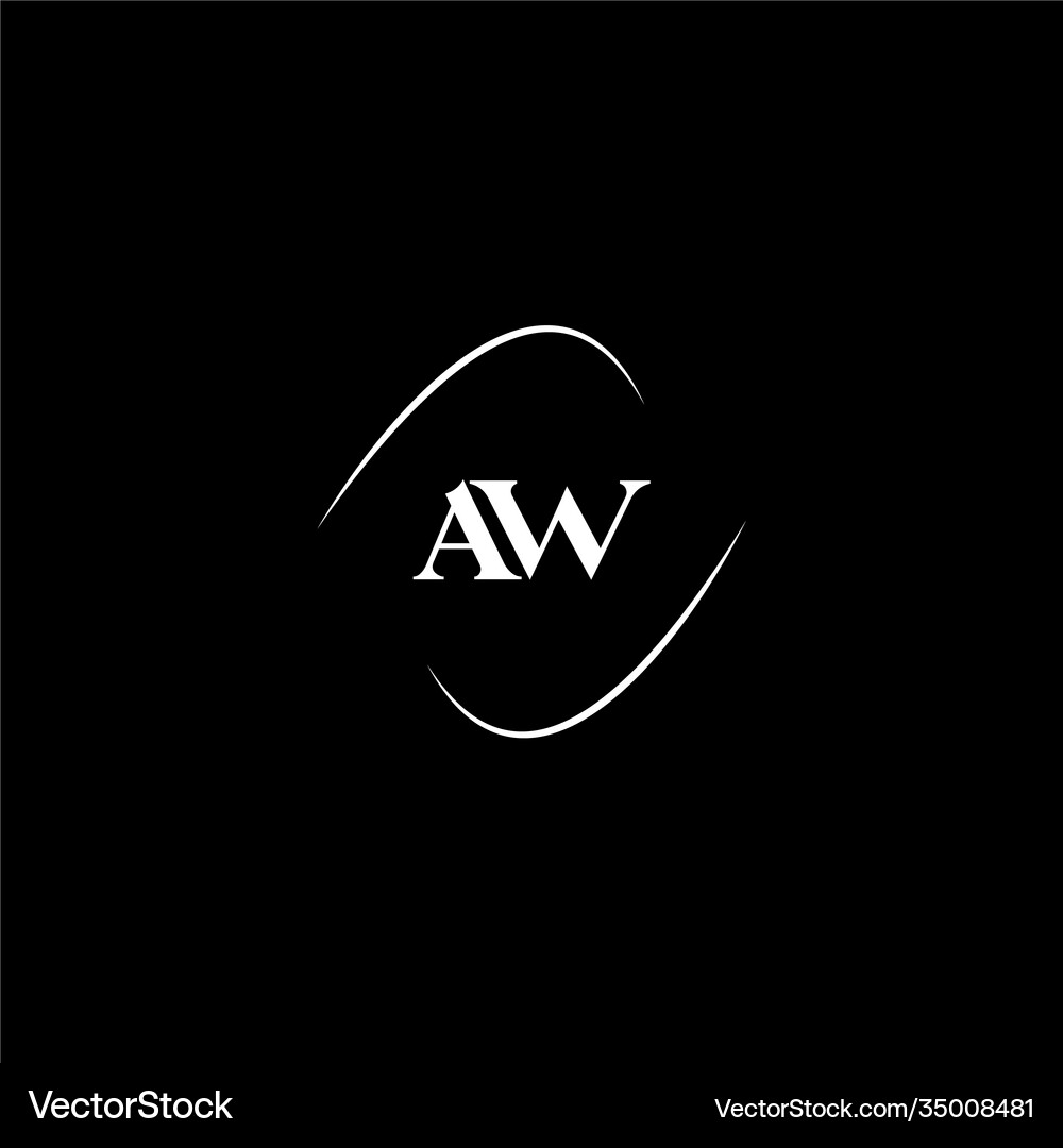 A w letter logo creative design on black color Vector Image