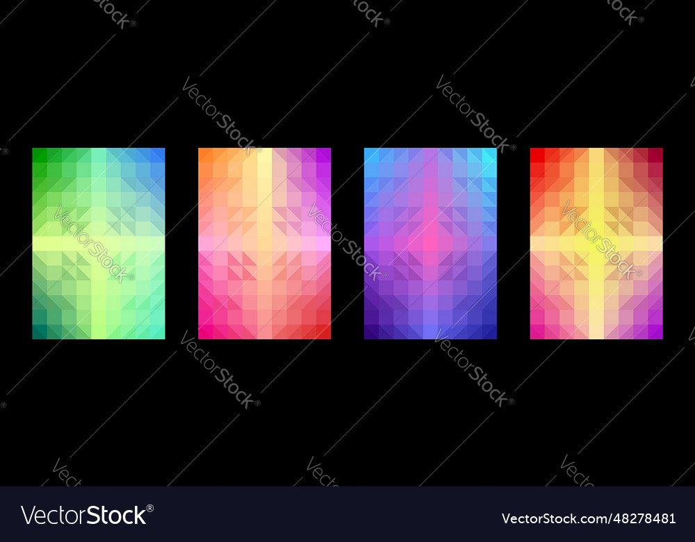 Abstract geometric colorful background pattern set vector image Abstract geometric colorful background pattern set