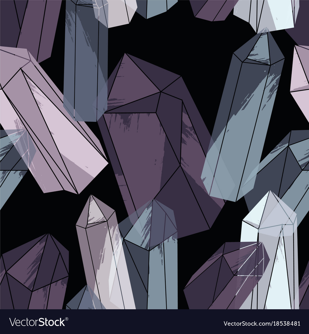 Abstract seamless pattern with crystals