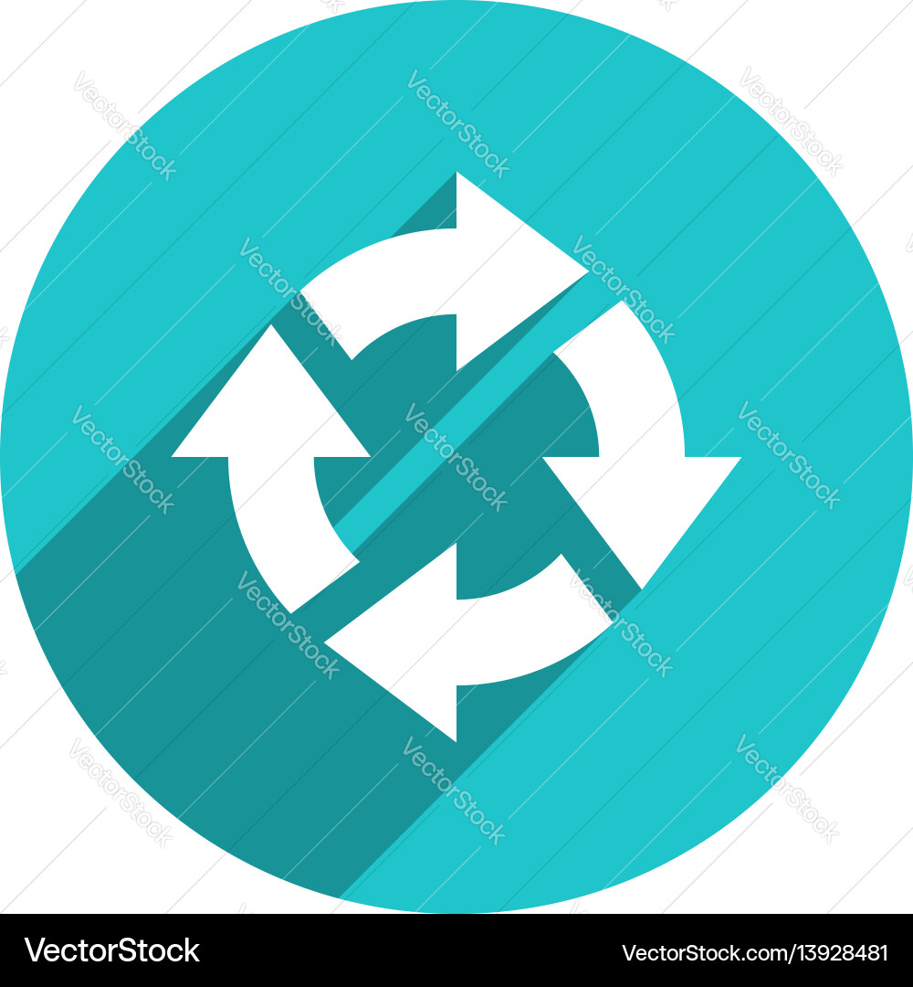 Arrow sign rotation icon circle button Royalty Free Vector