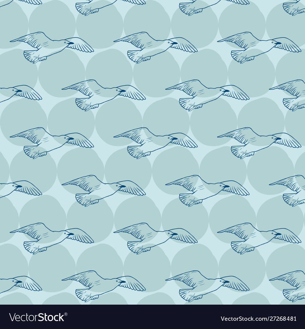 Bird pattern cyan vector image Bird pattern cyan