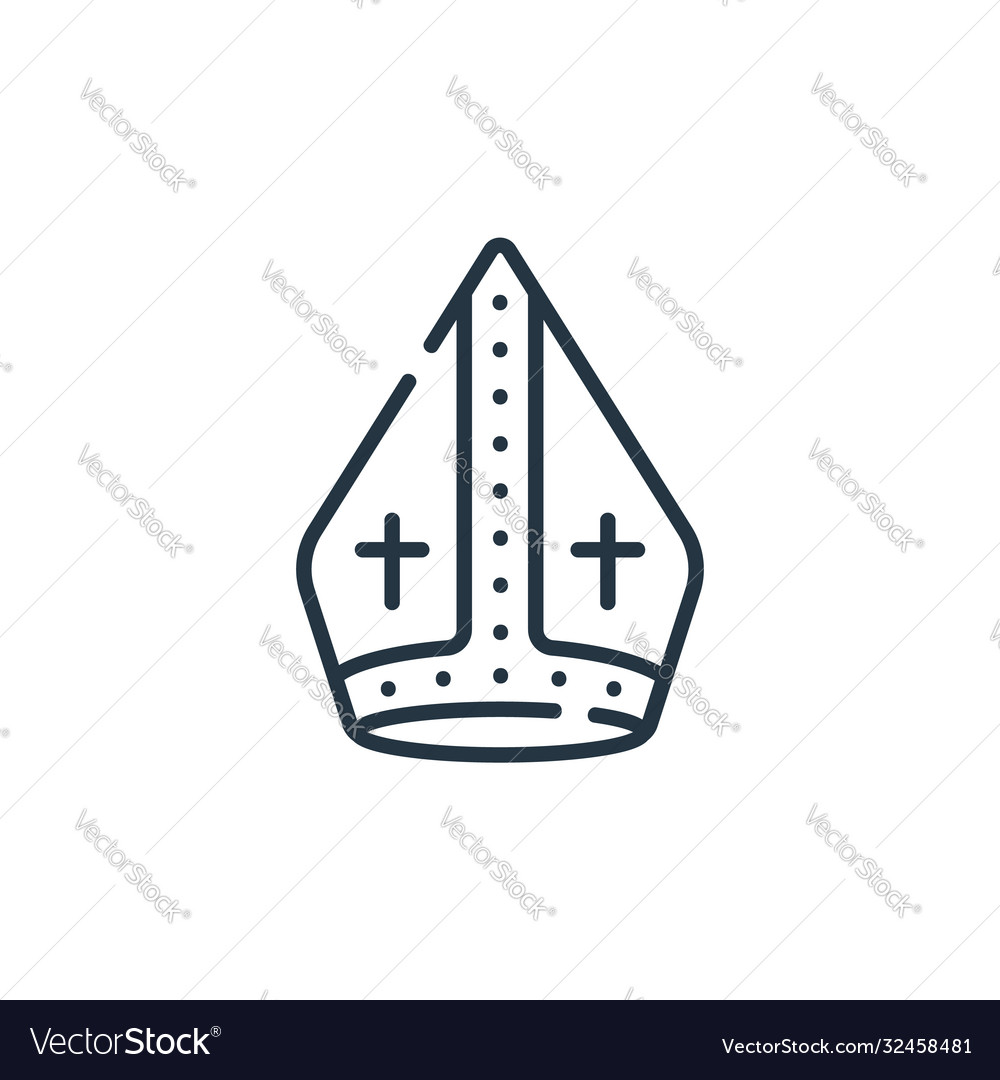 Bishop icon editable stroke linear Royalty Free Vector Image