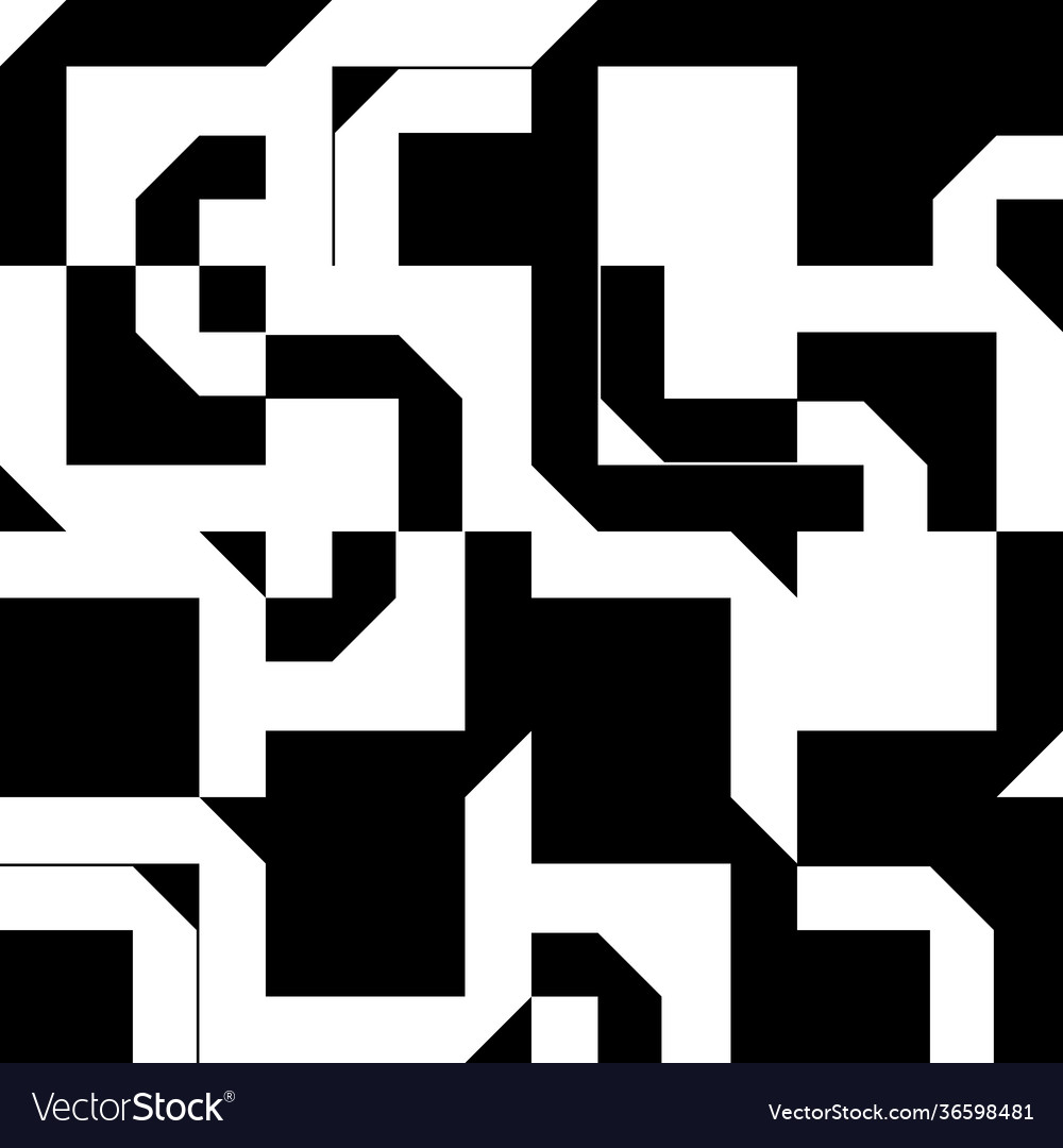 Black and white abstract pattern design vector image Black and white abstract pattern design