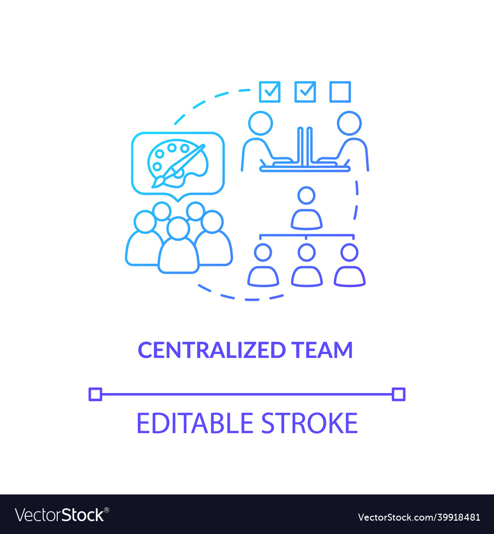 Centralized team staff collaboration type concept Vector Image