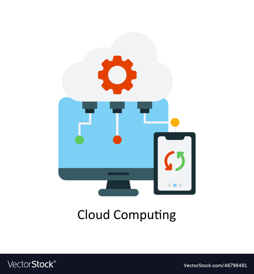 Cloud computing flat icons simple stock il