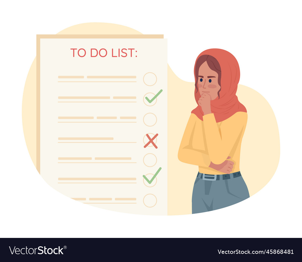 Creating checklist flat concept vector image Creating checklist flat concept