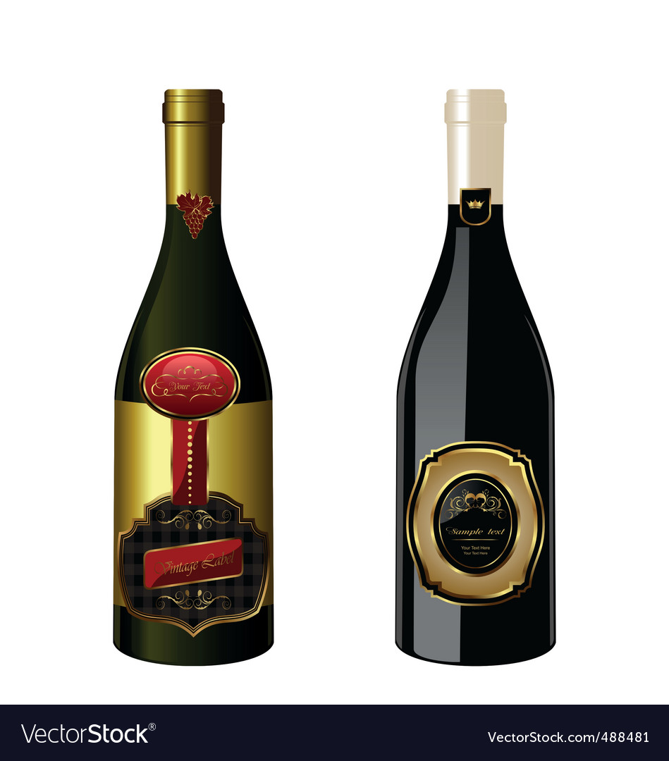 Elegant Wine Bottles with Labels