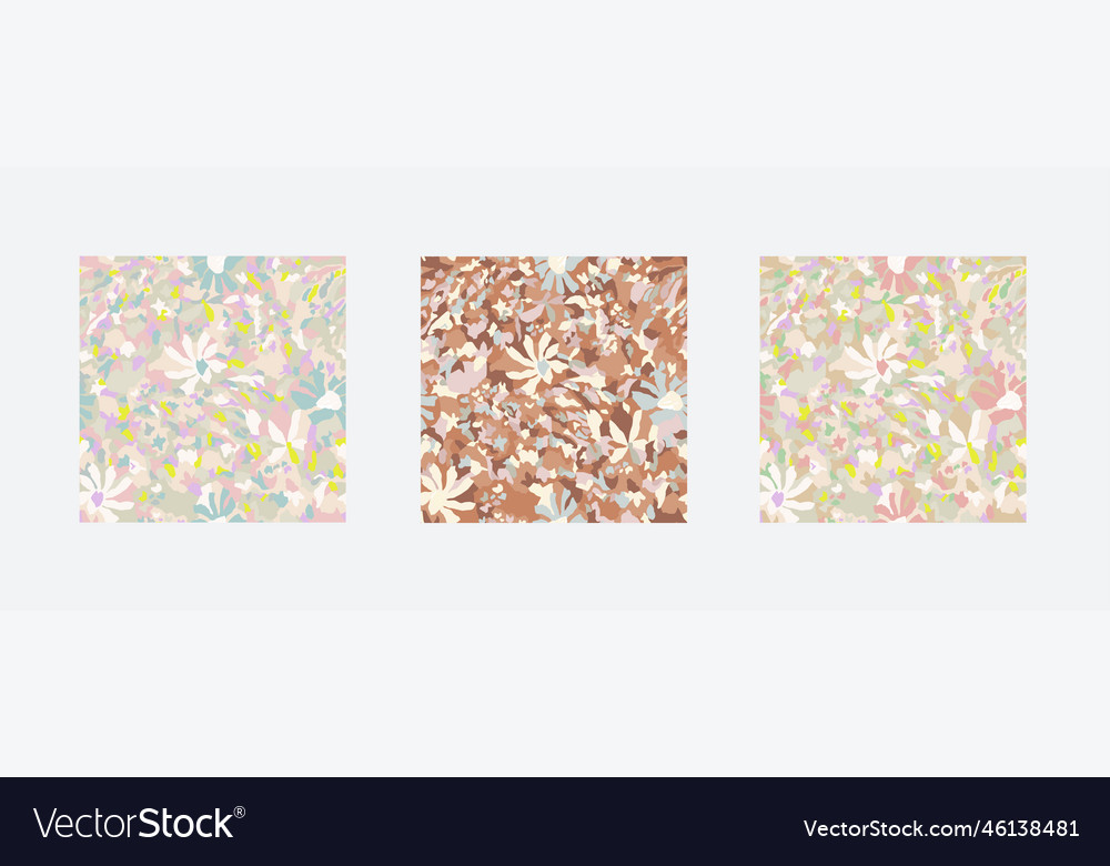 Floral Multi-Color Seamless Pattern Set