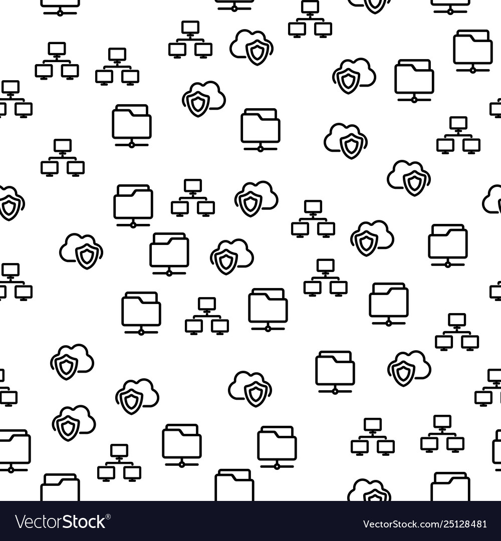 Folder with important cloud file seamless pattern Vector Image Folder with important cloud file seamless pattern