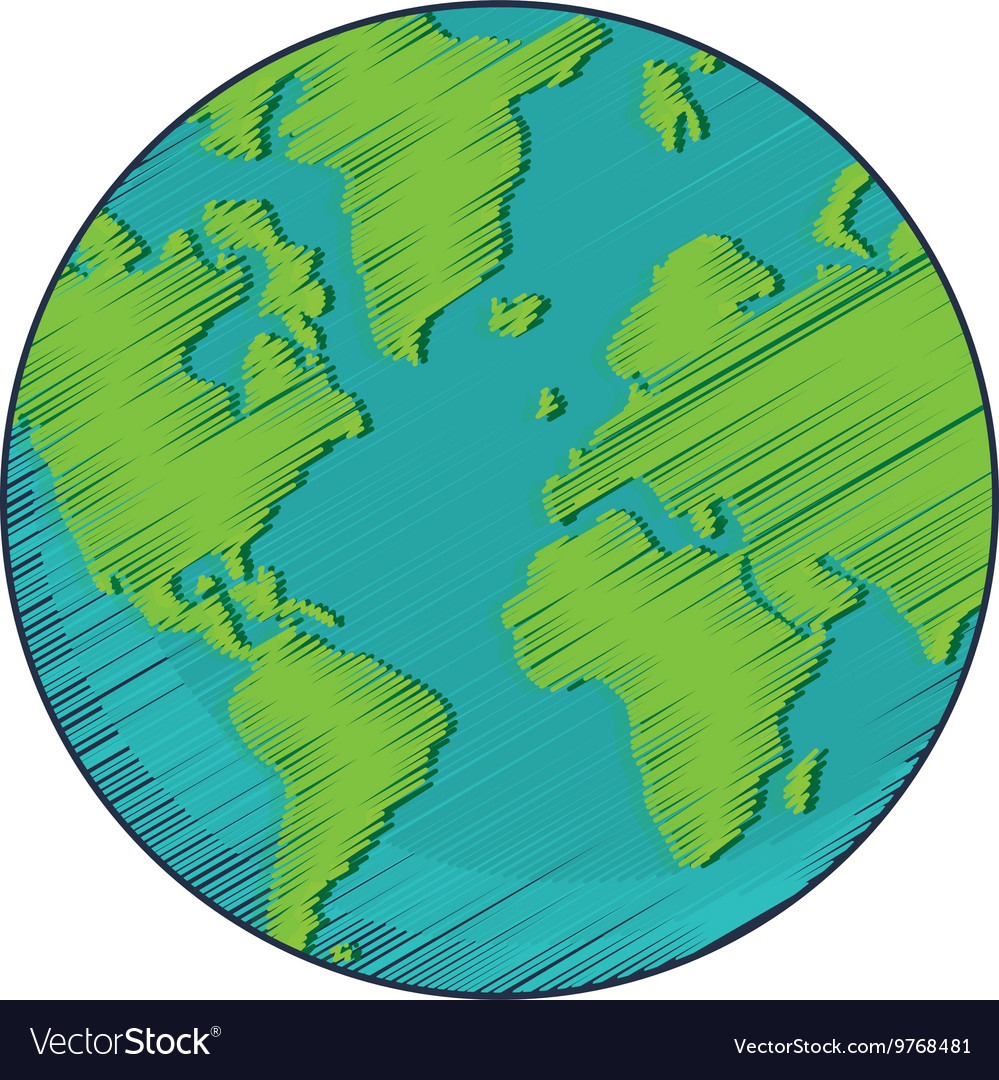 Geometric texture earth globe icon Royalty Free Vector Image