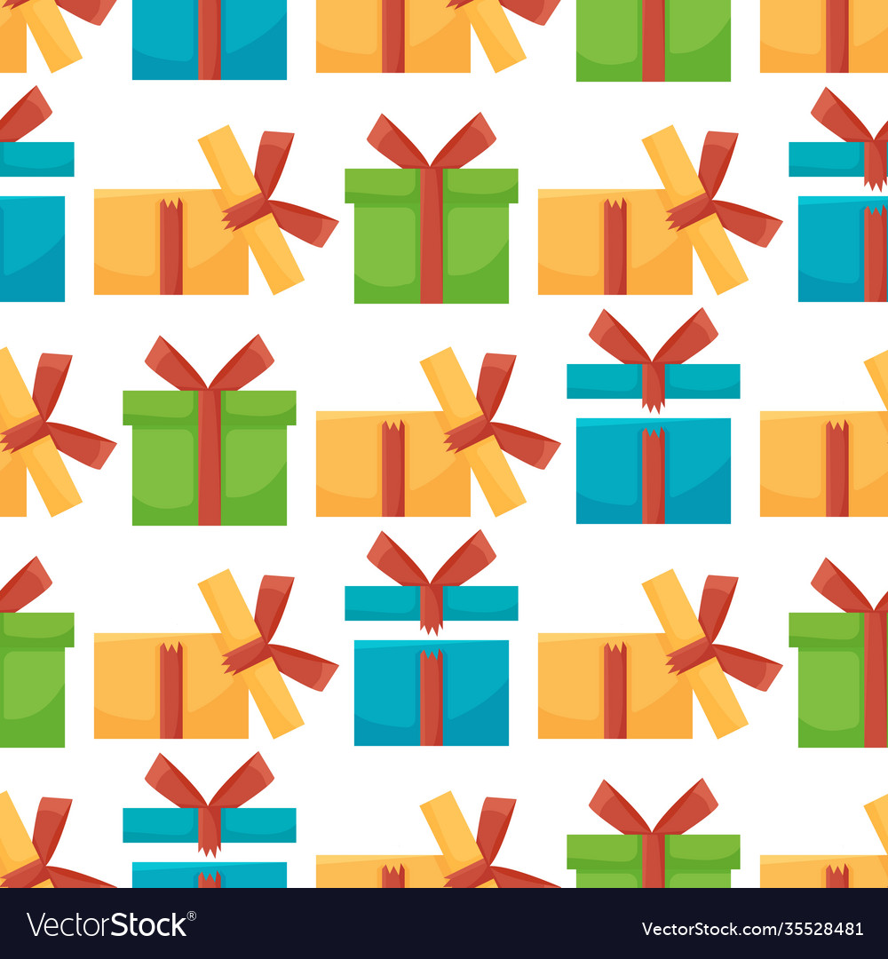 Gift boxes pattern box for fabric print Royalty Free Vector