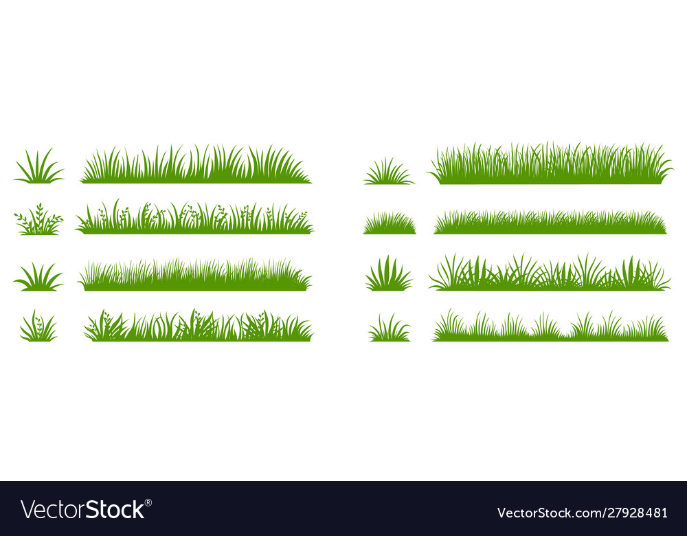 Green grass silhouette cartoon lines plants vector image Green grass silhouette cartoon lines plants