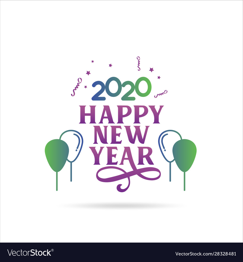Happy new year 2020 celebrations with balloons vector image Happy new year 2020 celebrations with balloons