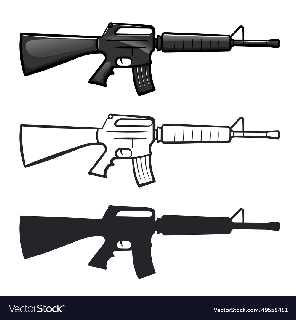 Kalashnikov or machine gun isolated