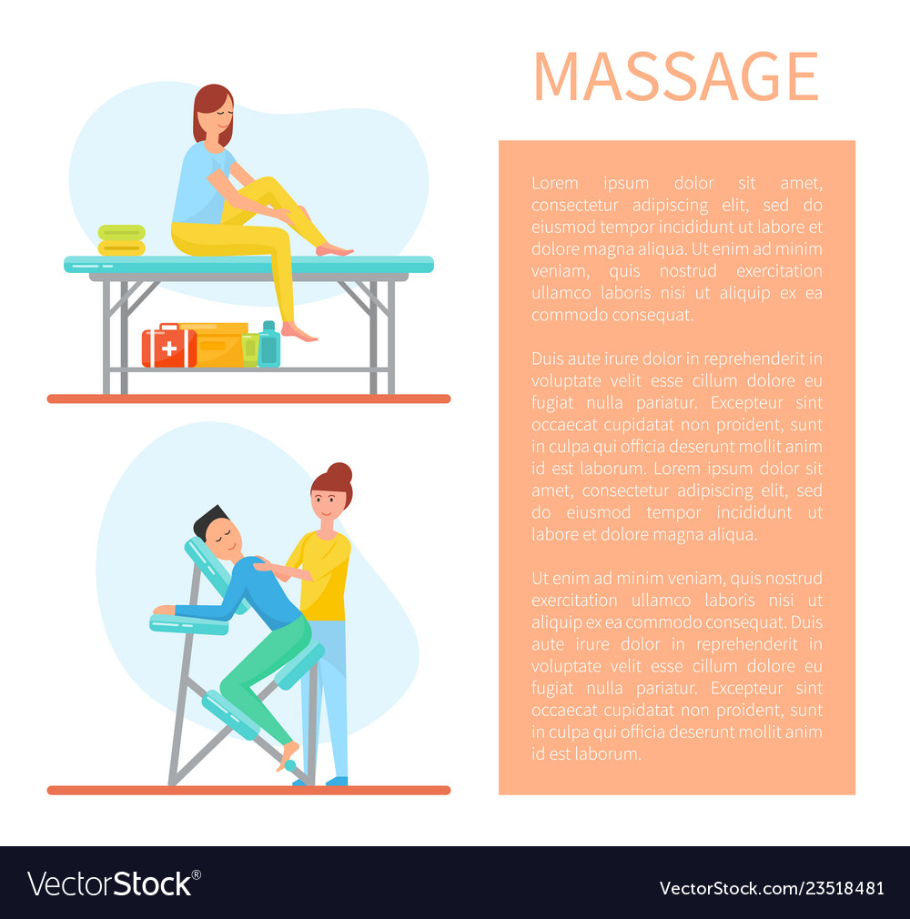 Massage of back and self care method set Vector Image