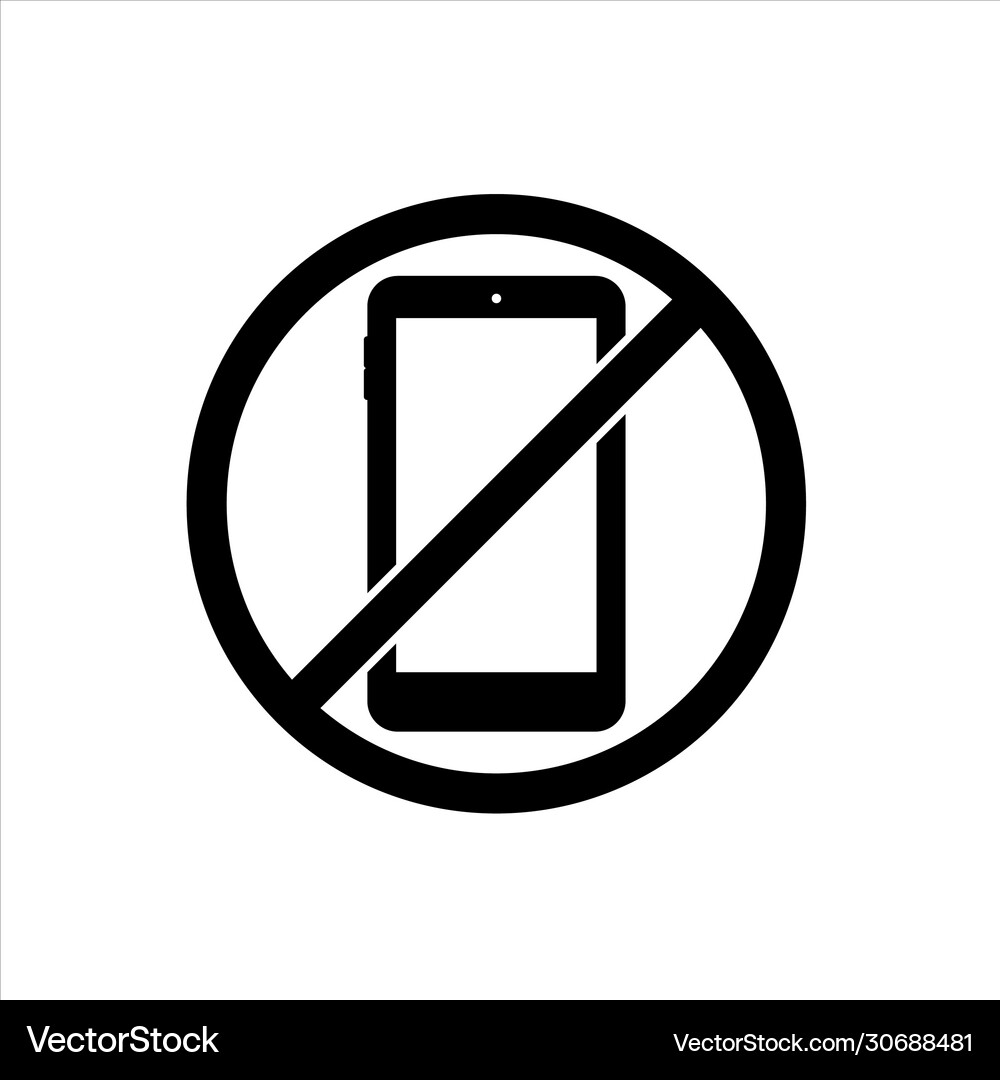 No cell phone sign or dont ring turn off Vector Image