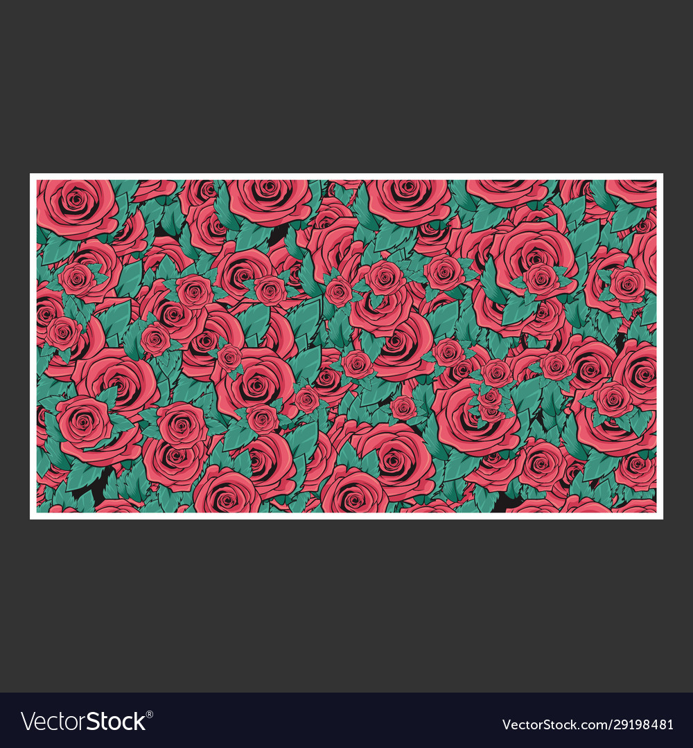 Pattern background rose hand drawing Royalty Free Vector