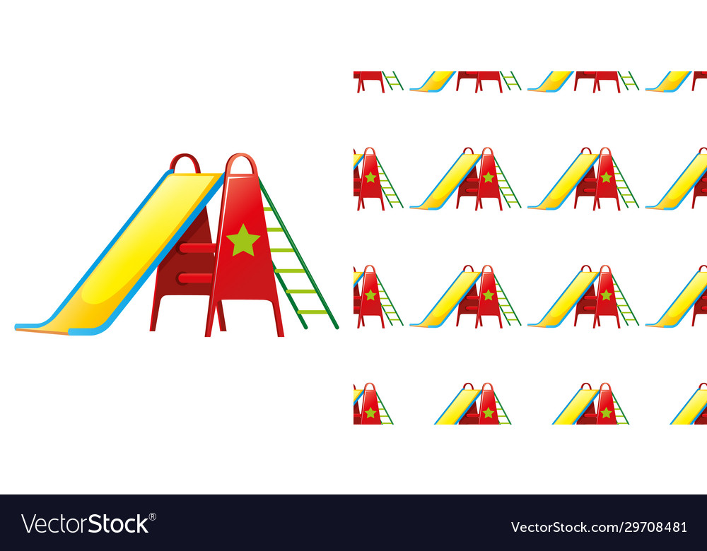 Seamless background design with playground slide vector image Seamless background design with playground slide