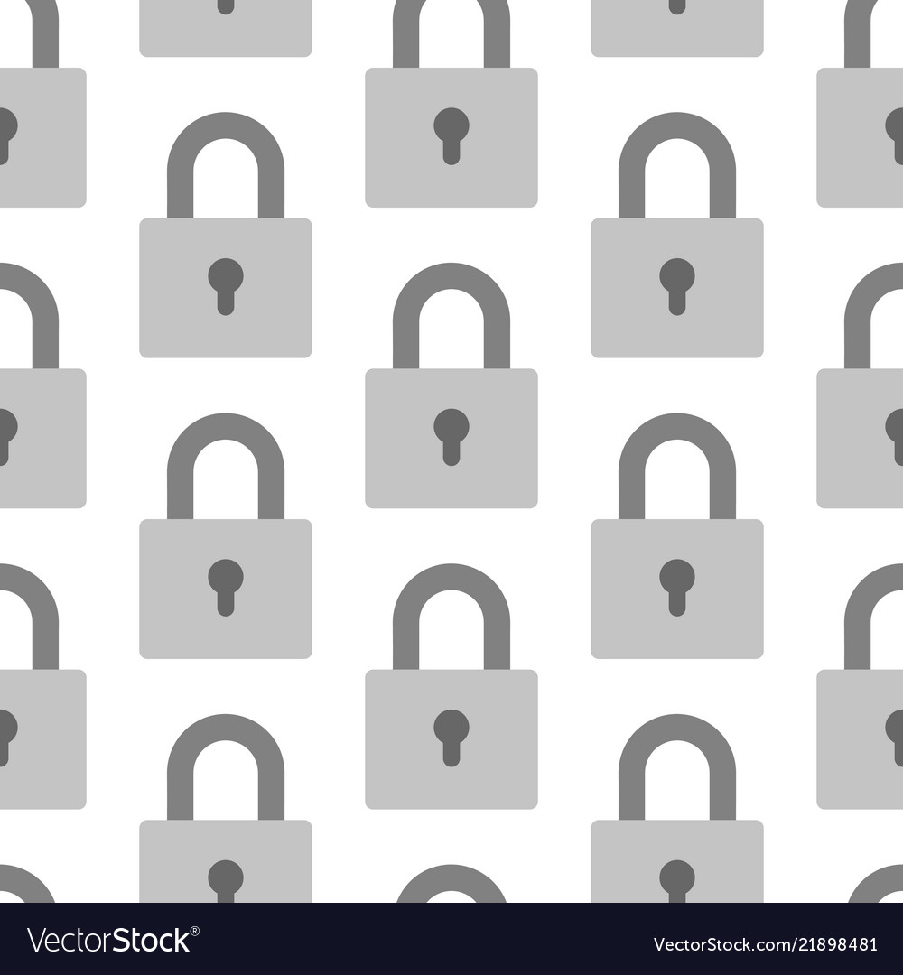 Seamless pattern with closed padlocks lack