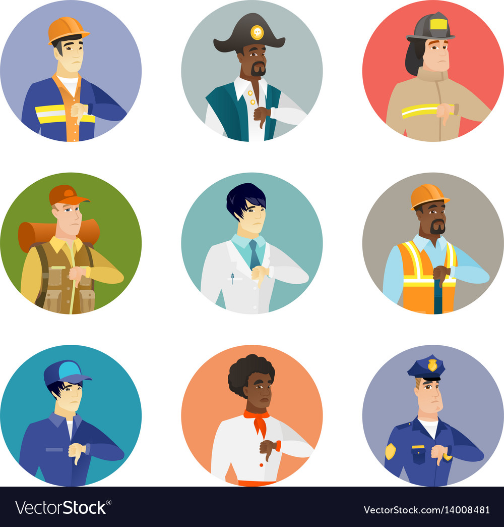 Set of characters different professions