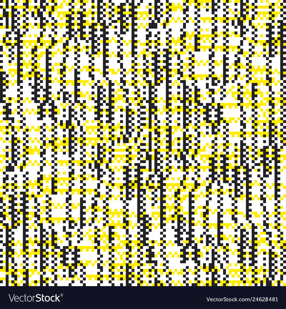 Square pixel seamless pattern with glitch effect vector image Square pixel seamless pattern with glitch effect