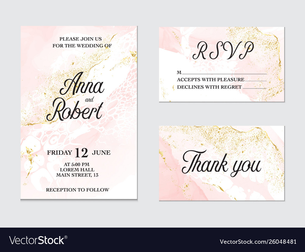 Trendy greeting card set with watercolor liquid vector image Trendy greeting card set with watercolor liquid