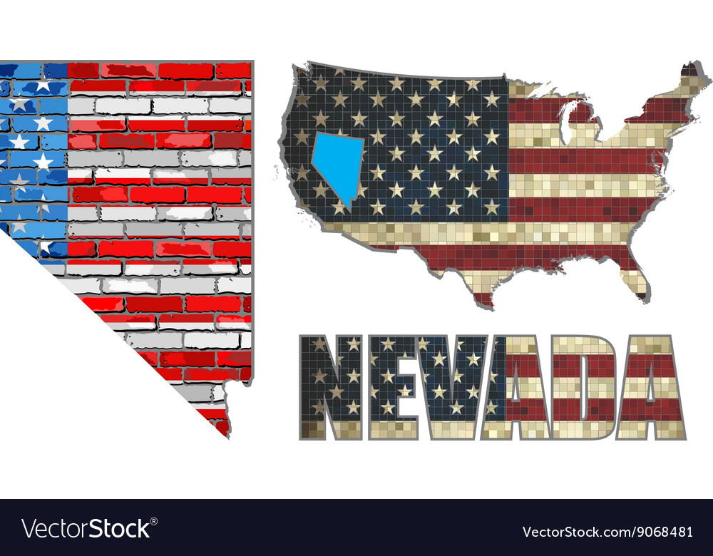 Usa state nevada on a brick wall Royalty Free Vector Image