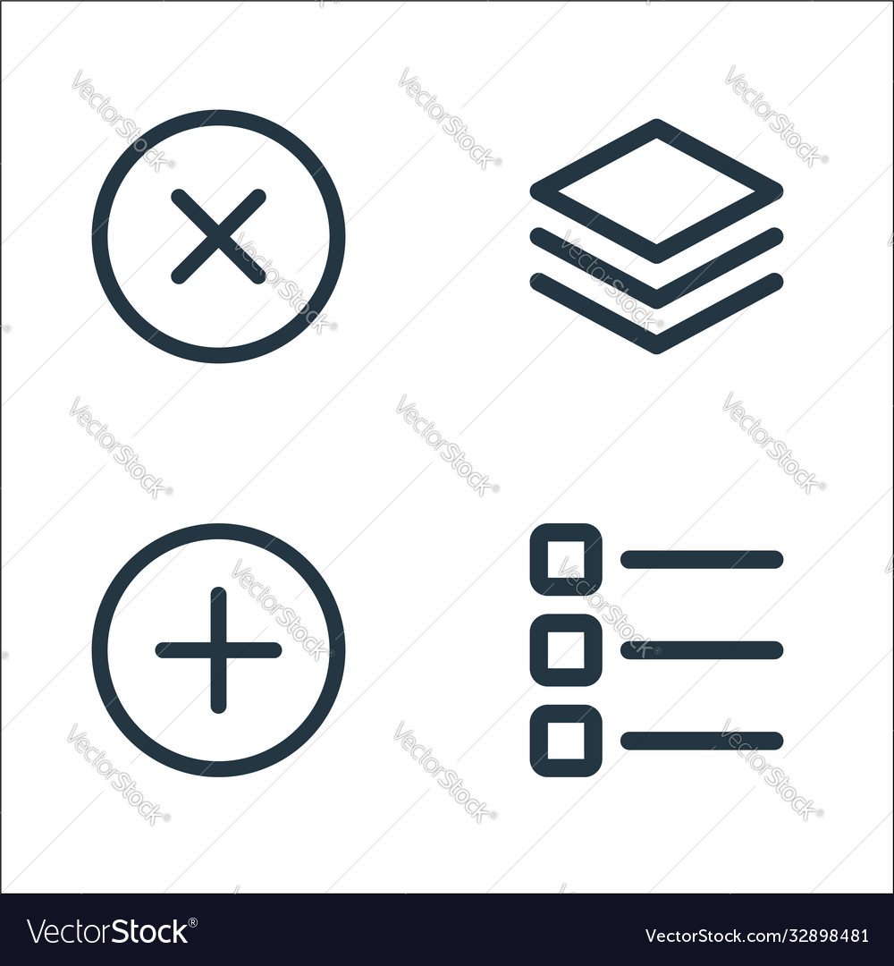 User interface line icons linear set quality vector image User interface line icons linear set quality