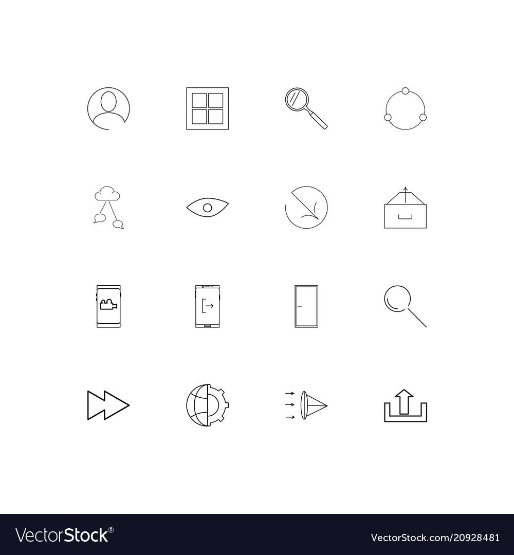 User interface linear thin icons set outlined