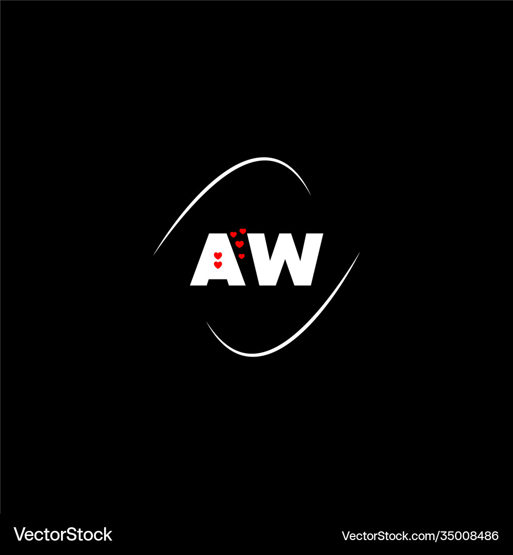 A w letter logo creative design on black color Vector Image