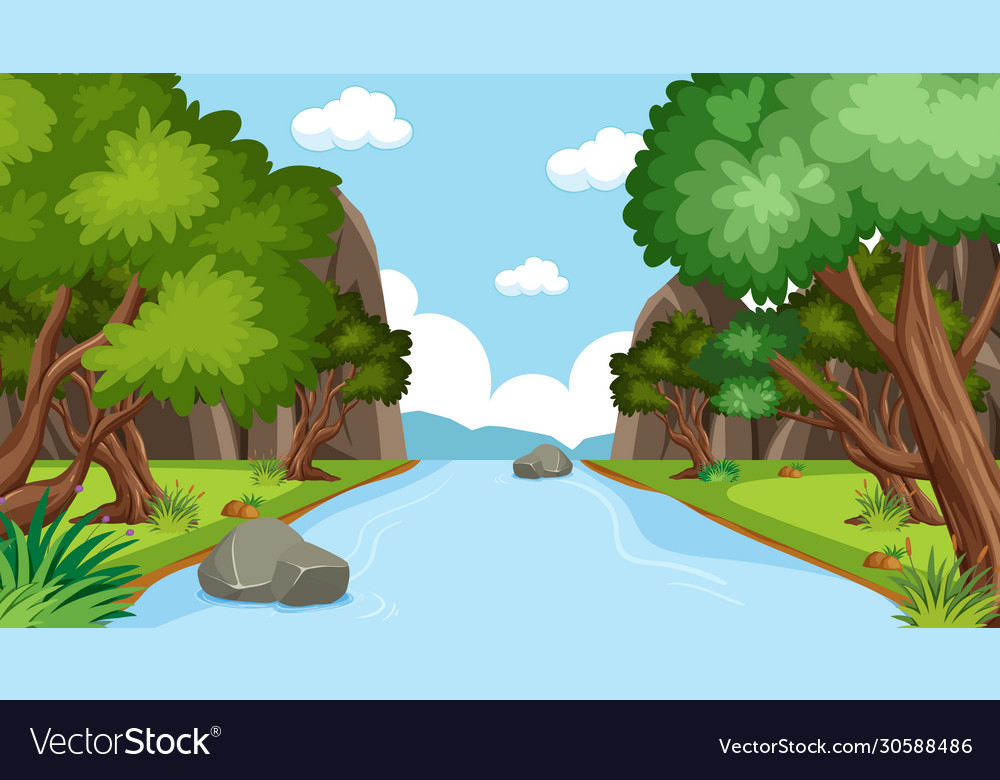 Background scene with many trees in park Vector Image Background scene with many trees in park