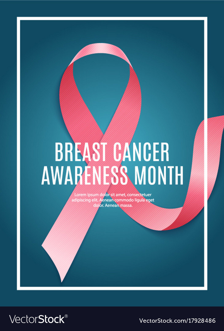 Breast cancer awareness month pink ribbon Vector Image