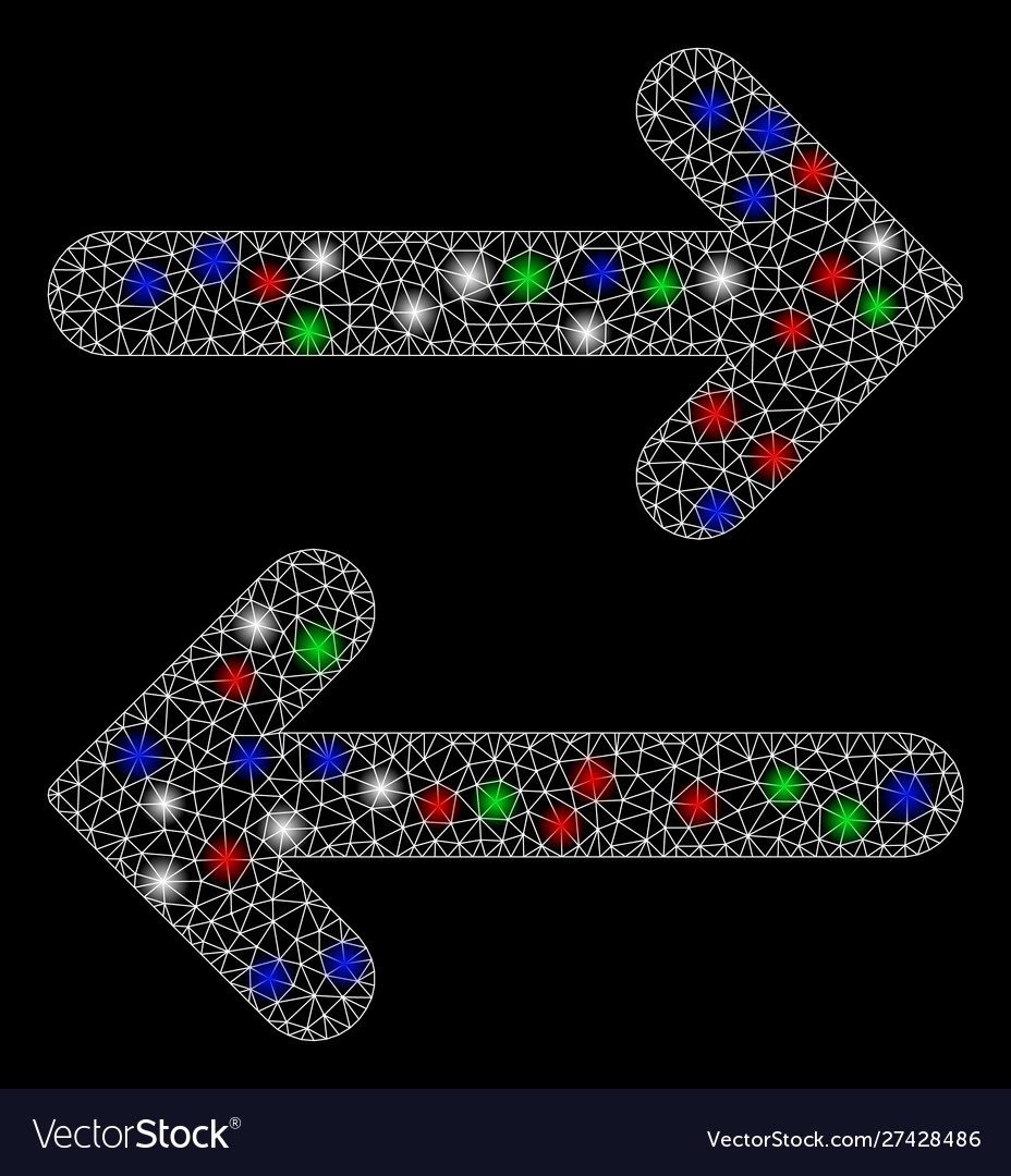Bright mesh network flip horizontal with flash Vector Image Bright mesh network flip horizontal with flash