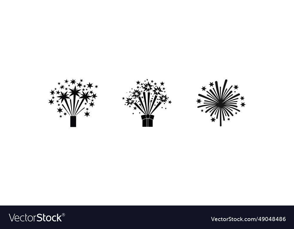 Explosive joy firecrackers icons for celebration