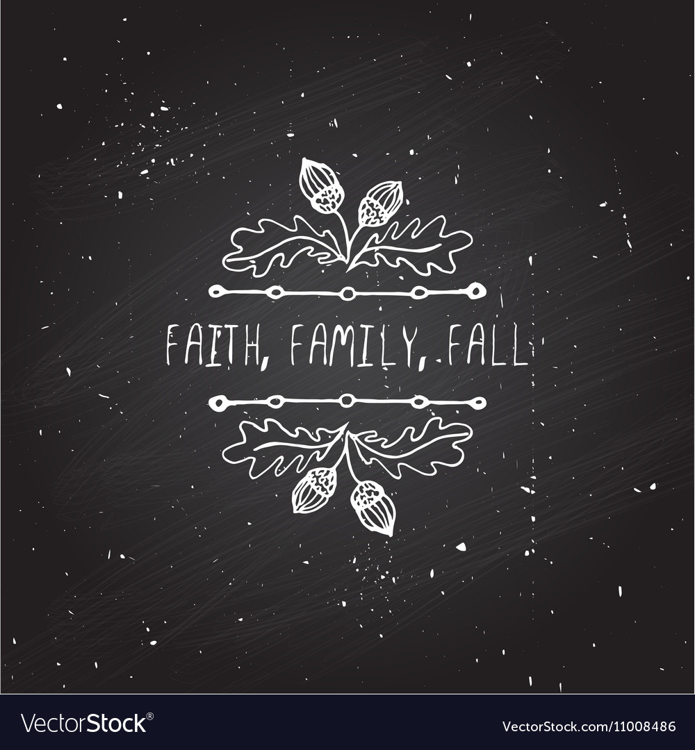 Handdrawn autumn element with text