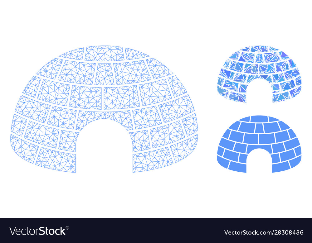 Igloo mesh carcass model and triangle vector image Igloo mesh carcass model and triangle