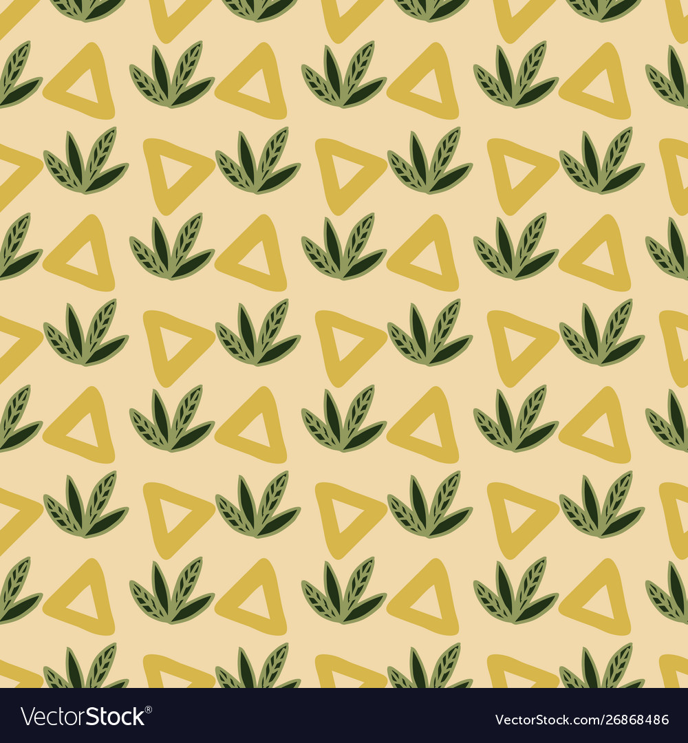Leaves triangle seamless repeat pattern design